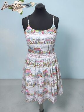 Bernie Dexter Chelsea Dress in Parisian Cafe Print Sz XL